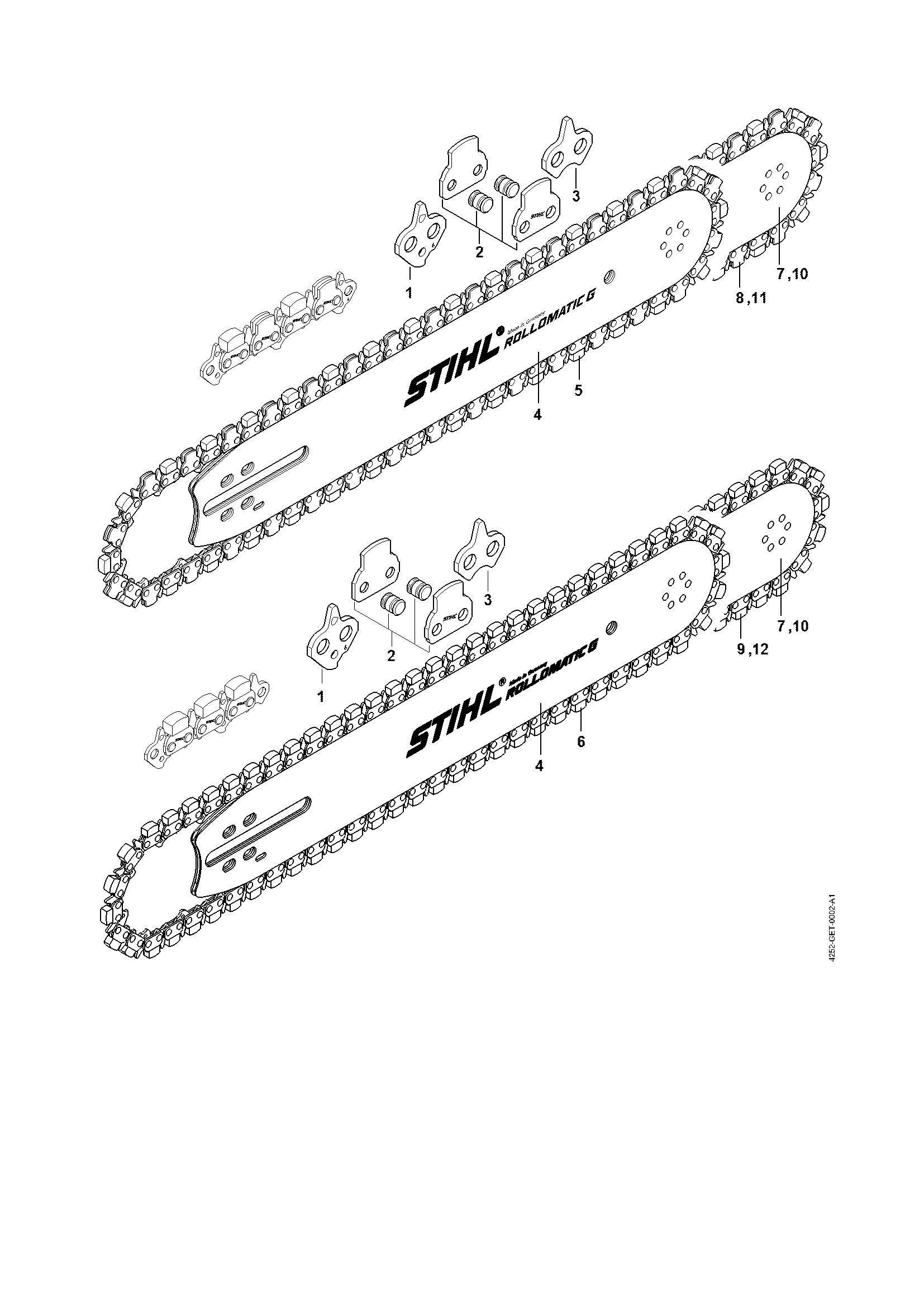 Направляющая шина, цепь (Цепной бензорез Stihl GS 461, 42522000003)